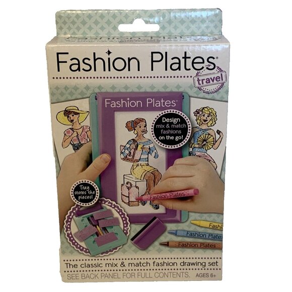 Kahootz Toys Fashion Plates Travel Set Kahootz Dress Design Kit Nib